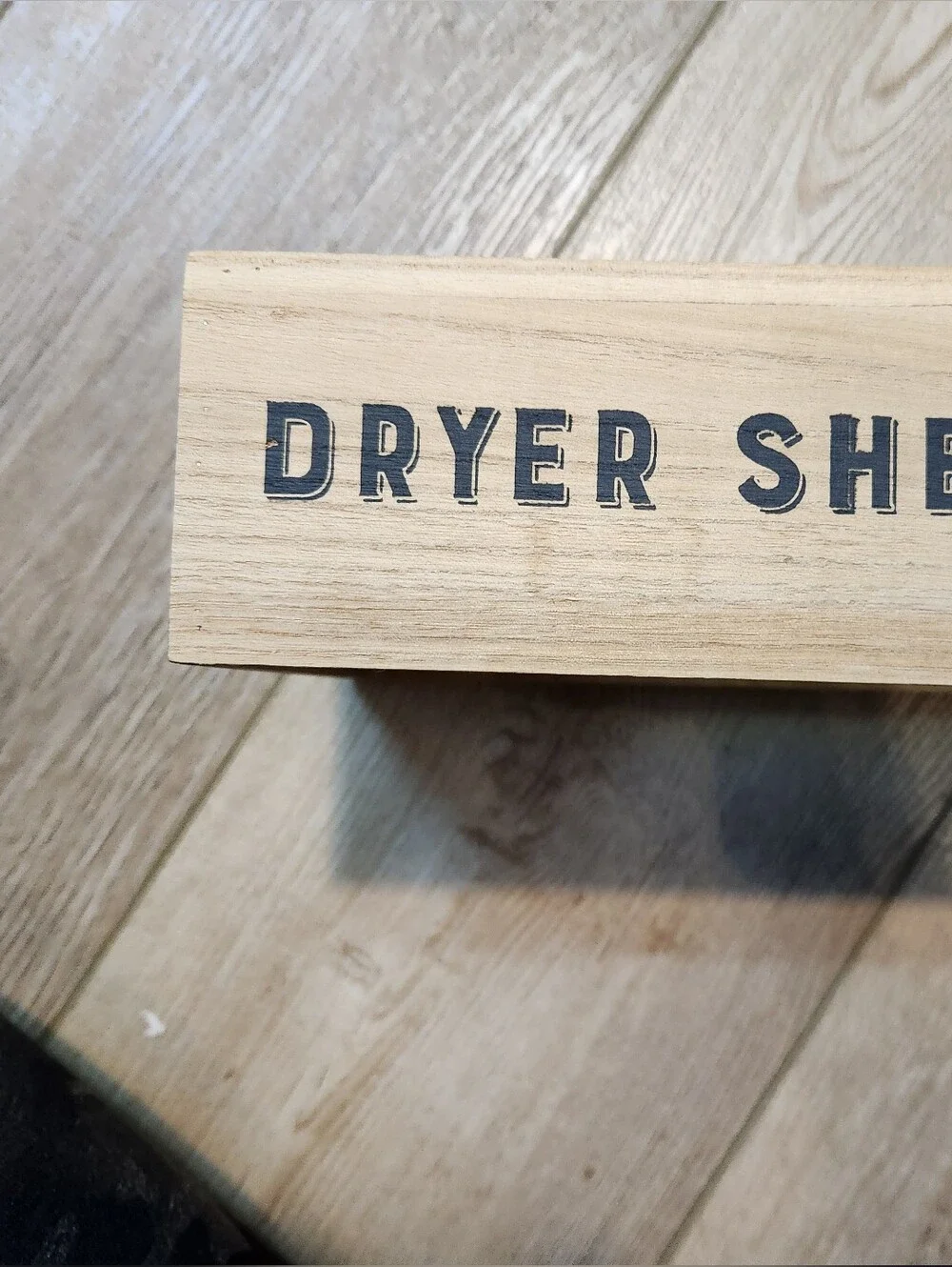 Wooden Dryer Sheets Box with Black Lettering